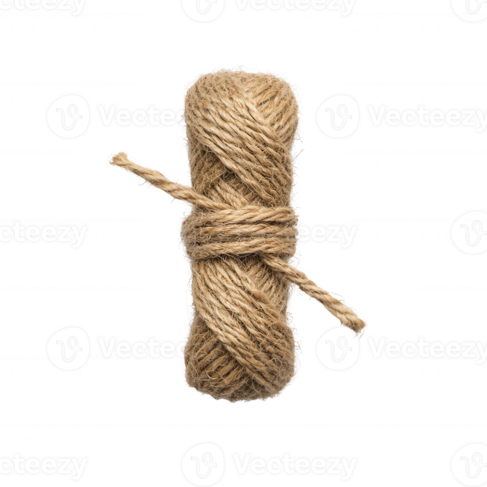Close-up of a spool of natural twine for crafts and gardening projects. png