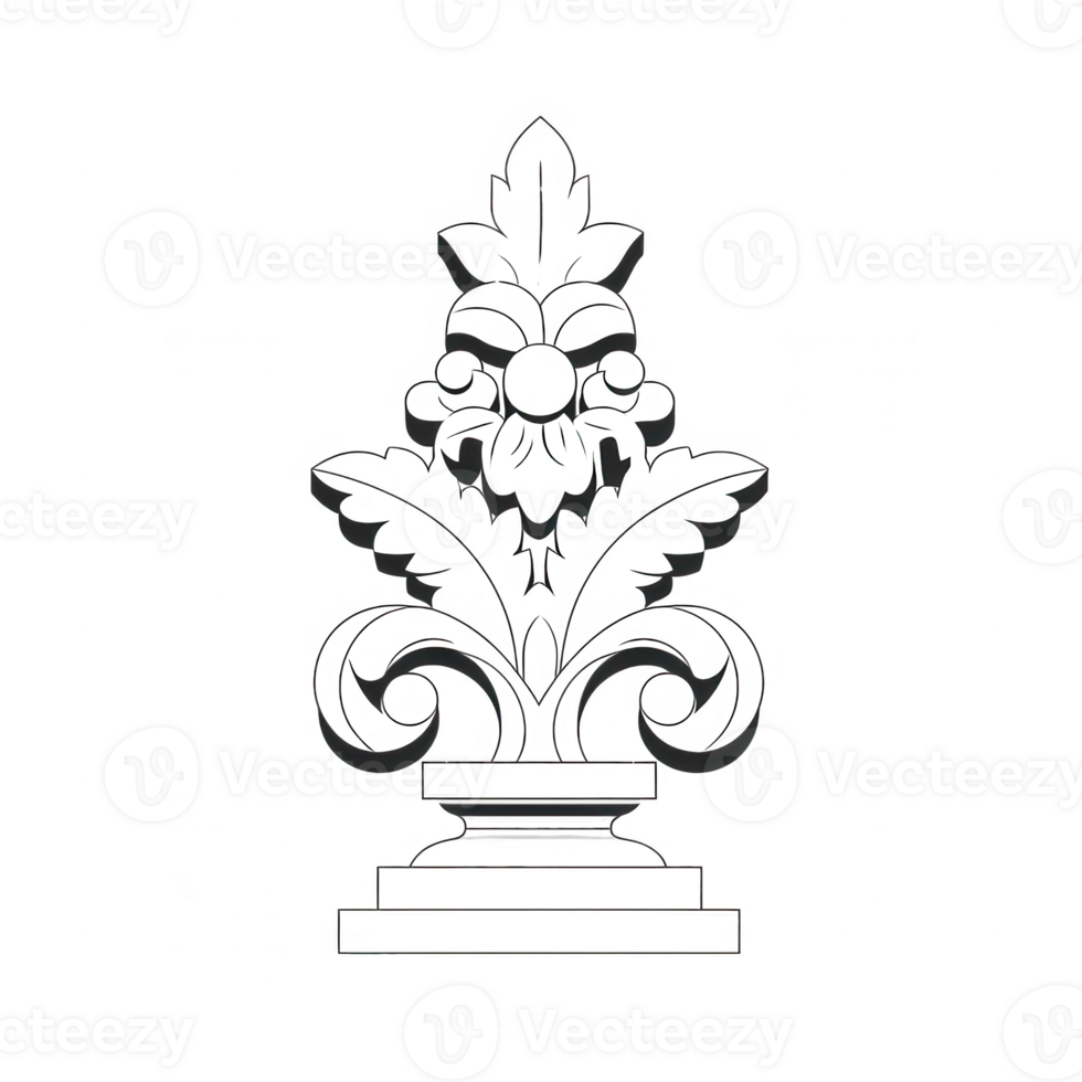 Elegant floral design graphic suitable for various creative projects. png