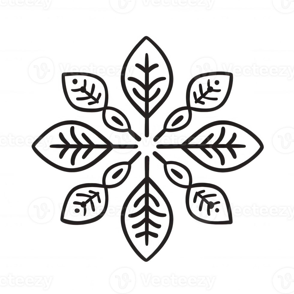 Intricate leaf pattern symbolizing nature's beauty and harmony in design. png