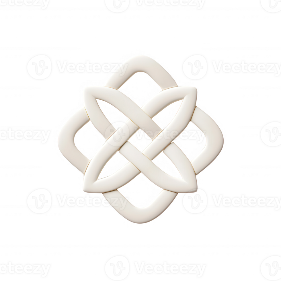 Intricate white symbol representing unity and harmony in design. png