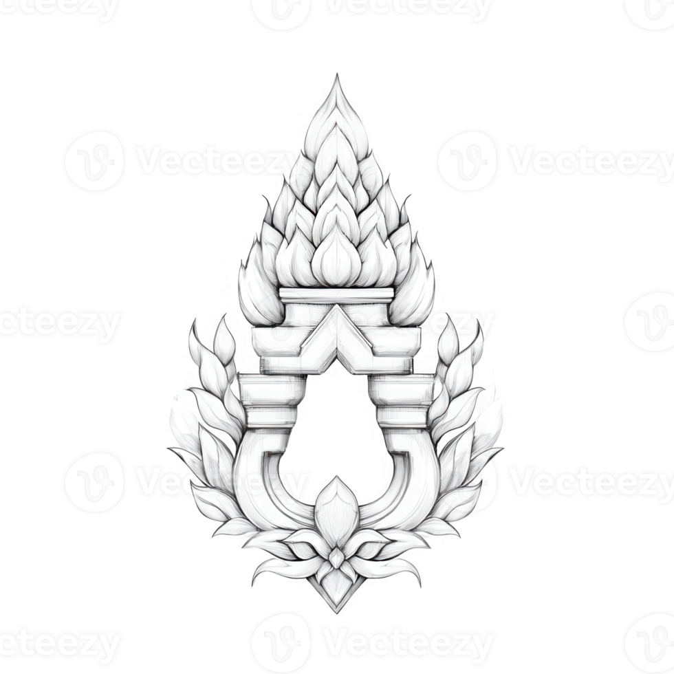 Intricate white ornamental design symbolizing cultural heritage and spiritual significance. png