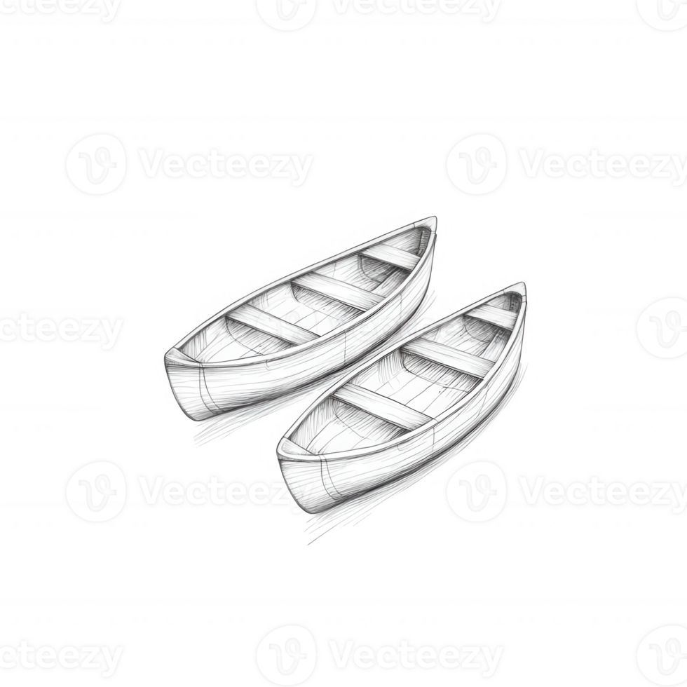 Illustration of two classic rowboats on a transparent background. png