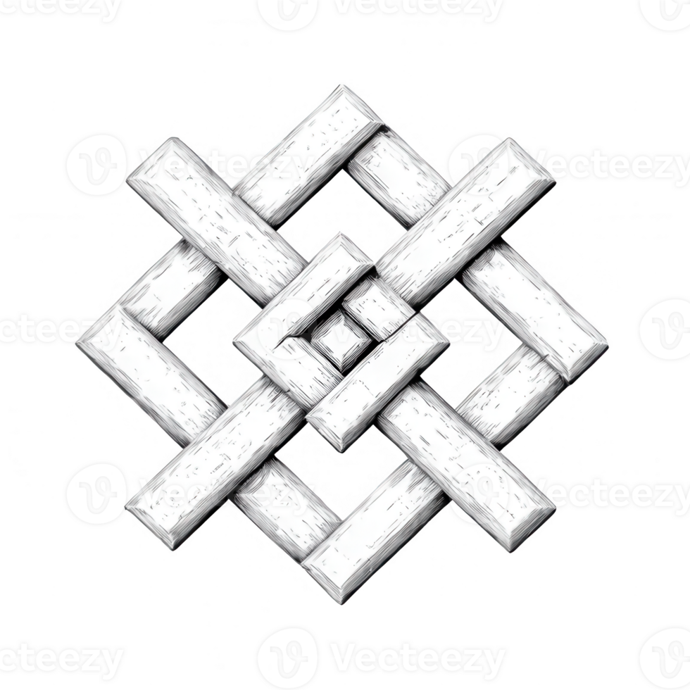 Intricate design of a traditional knot symbolizing eternity and interconnectedness. png