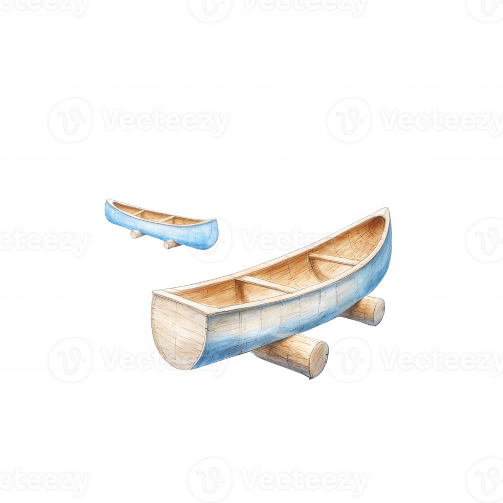Handcrafted wooden canoe design showcasing traditional boat craftsmanship. png