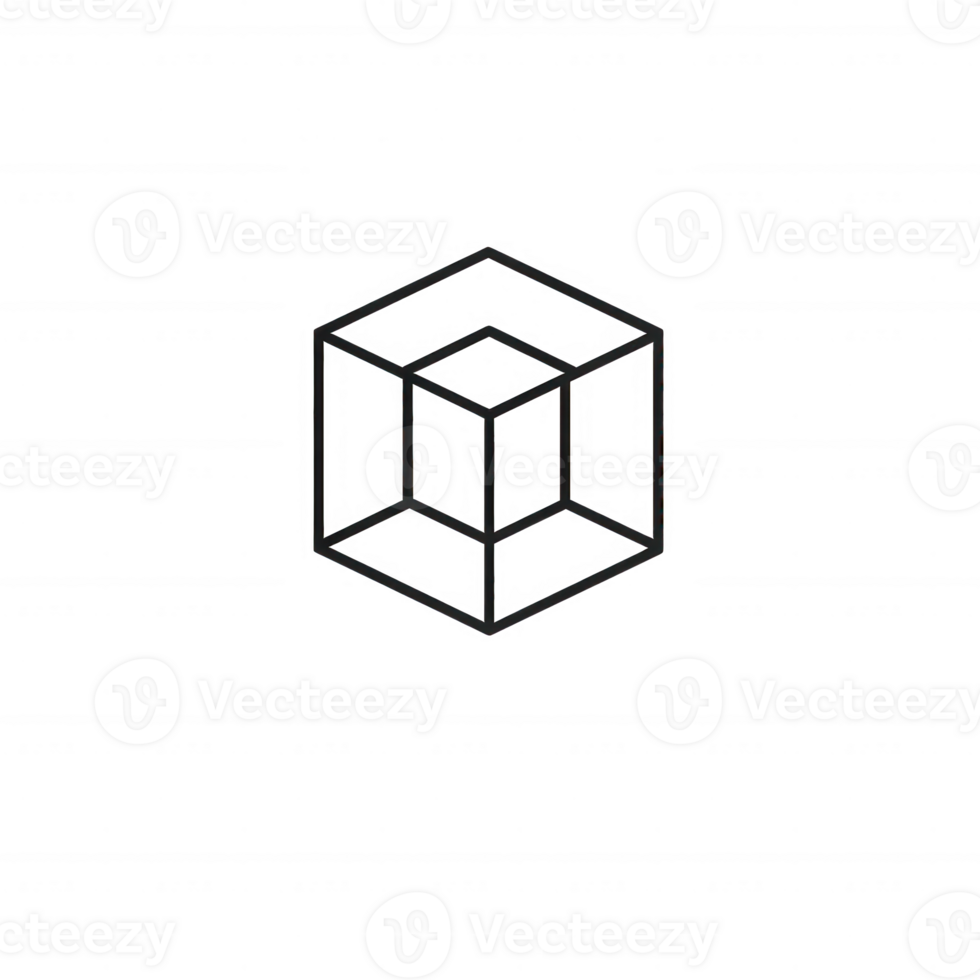 Stylish geometric cube design ideal for modern graphic art and creative projects. png