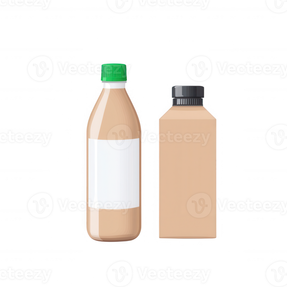 Two stylish beverage containers showcasing modern drink packaging design. png