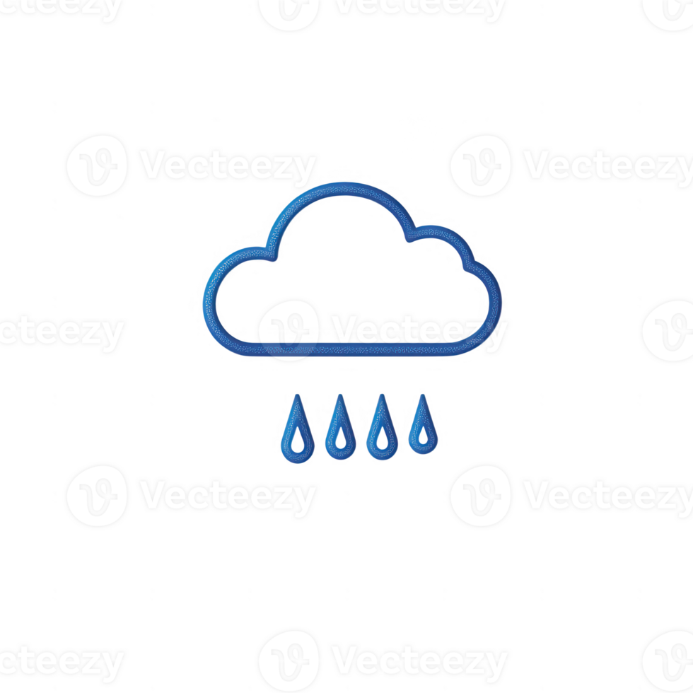 A simple cloud icon with rain, representing weather and environmental elements. png