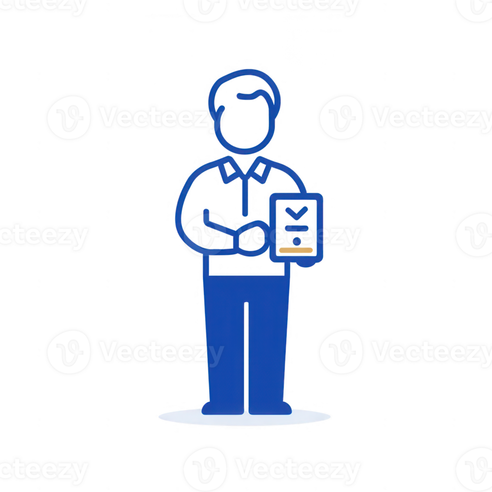 A professional man holding a document, symbolizing success and achievement. png