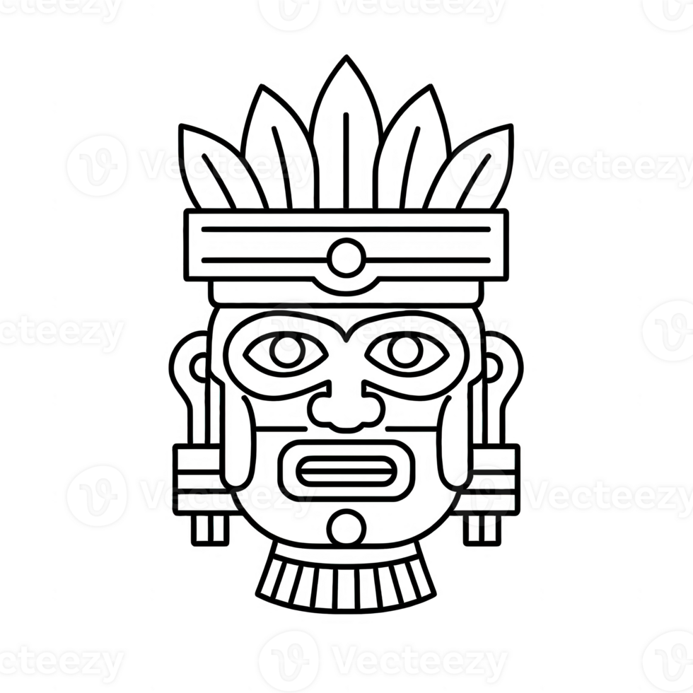 An intricate illustration of an ancient tribal mask symbolizing heritage and tradition. png