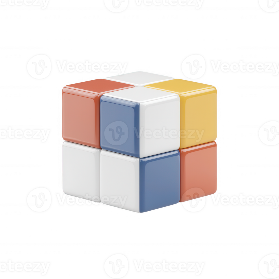 Colorful cube puzzle designed for cognitive development and entertainment. png