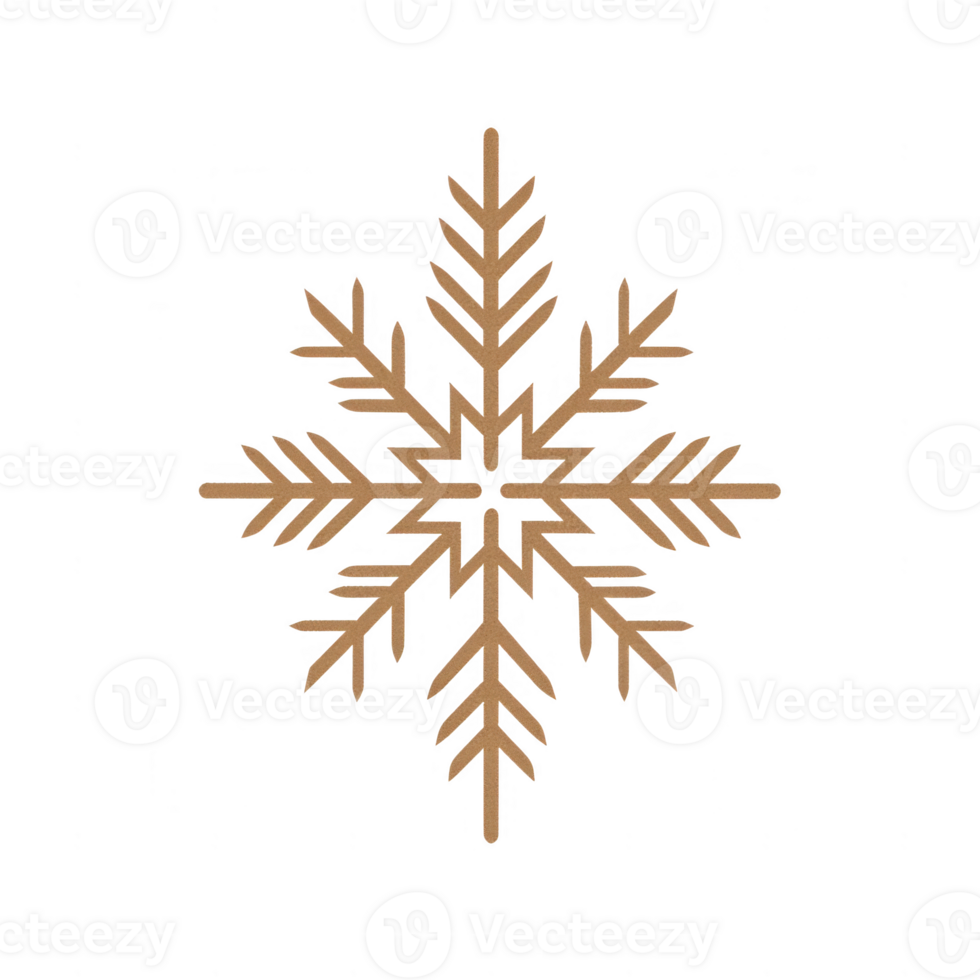 Intricate gold snowflake design perfect for winter-themed projects. png