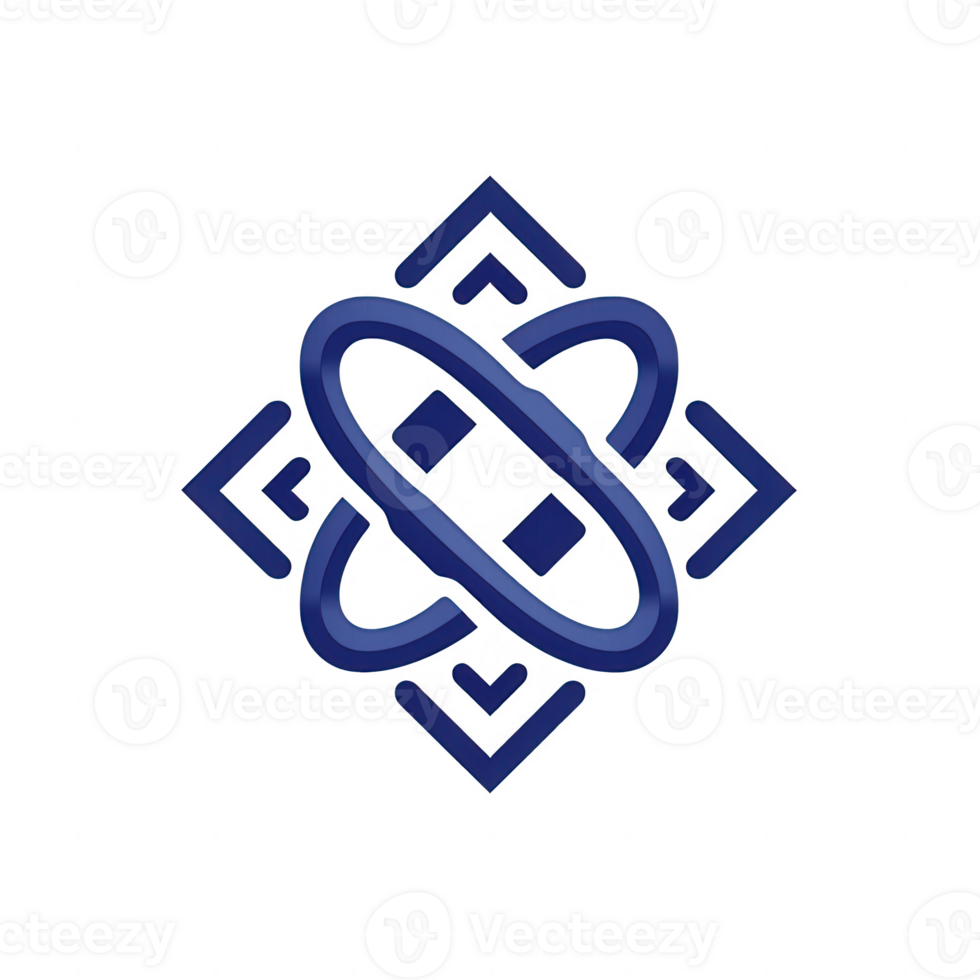 Modern geometric logo design featuring abstract shapes and vibrant colors. png