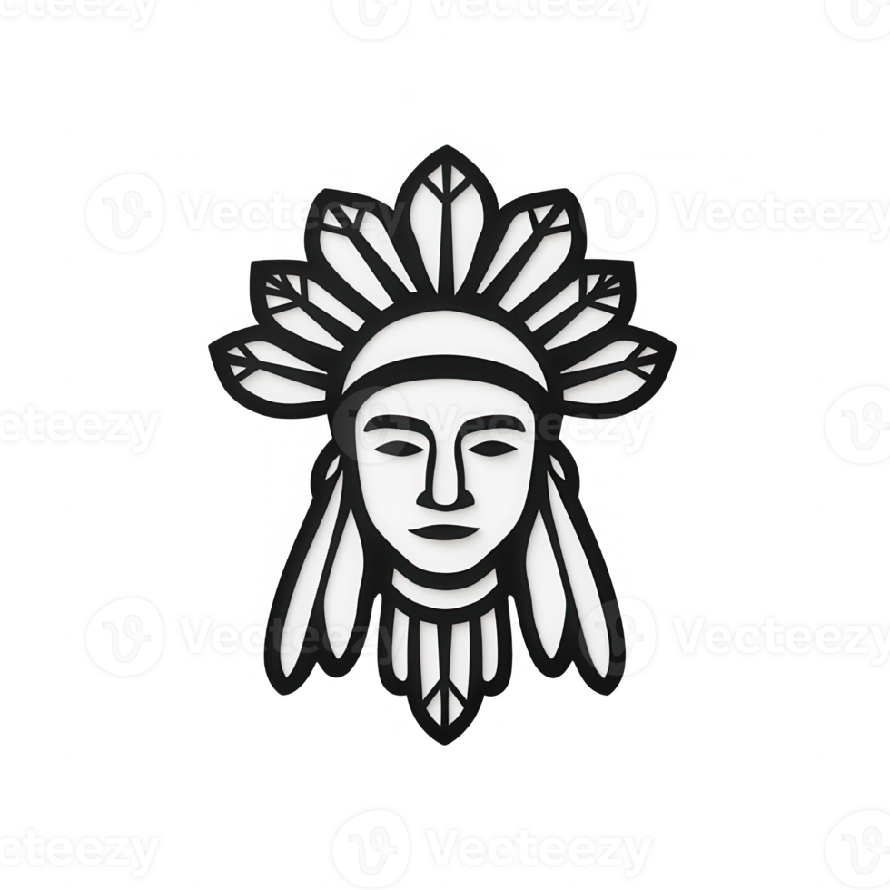 Stylized native headdress illustrating cultural heritage and identity. png