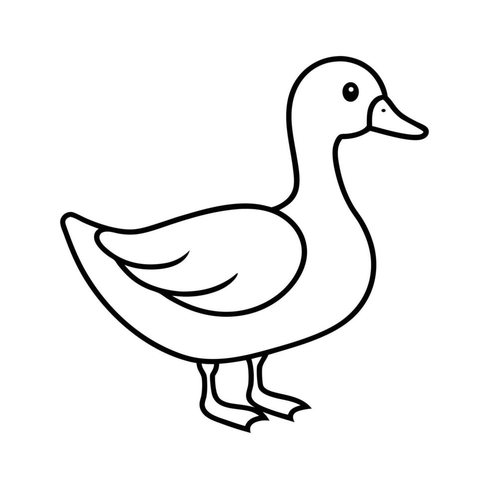 a duck line art vector