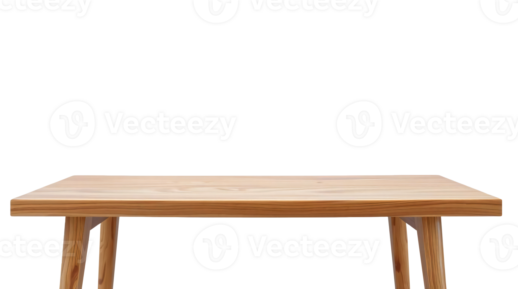 A wooden table isolated on transparent background with space for product display, Cut out png