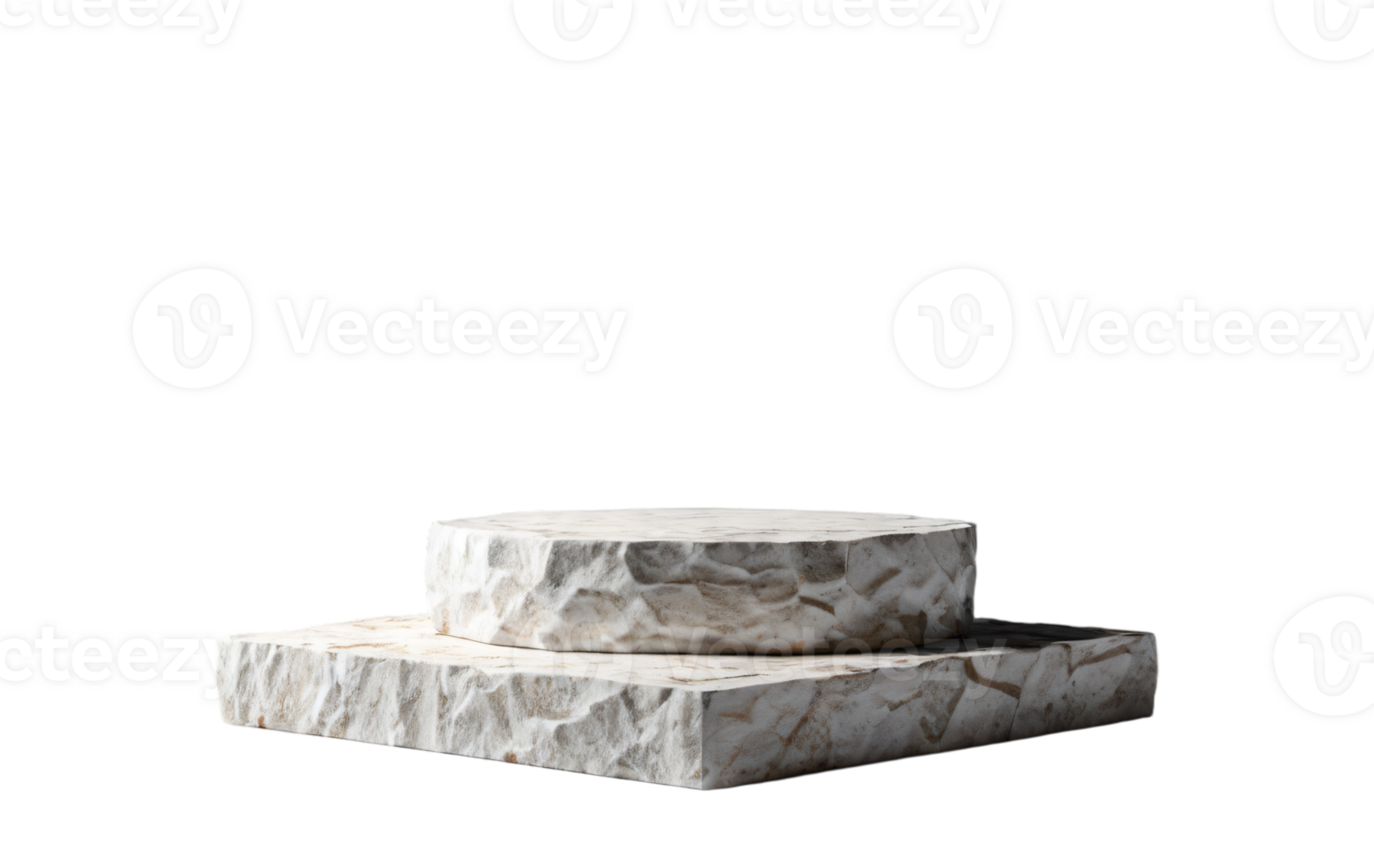 Natural stone podium for product presentation, cut out, , isolated on transparent background png