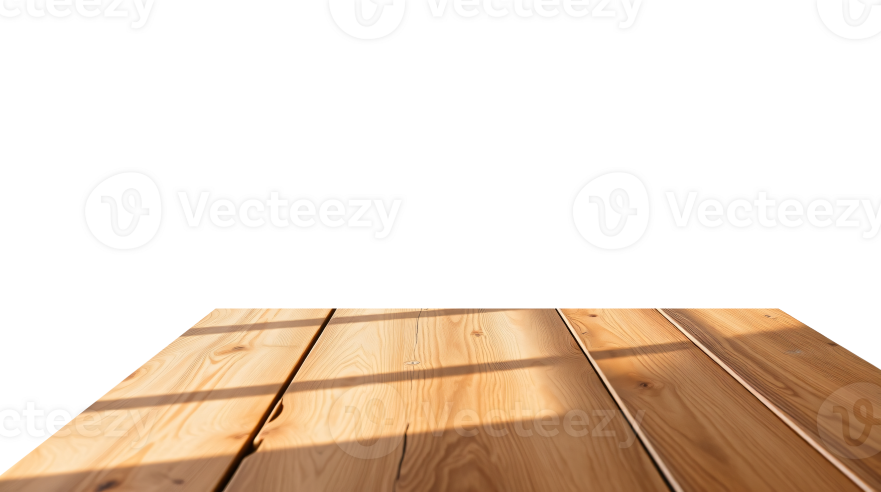 Empty wooden table for product display, Strong hard light from a high-angle perspective, isolated on transparent background, copy space, Cut out png