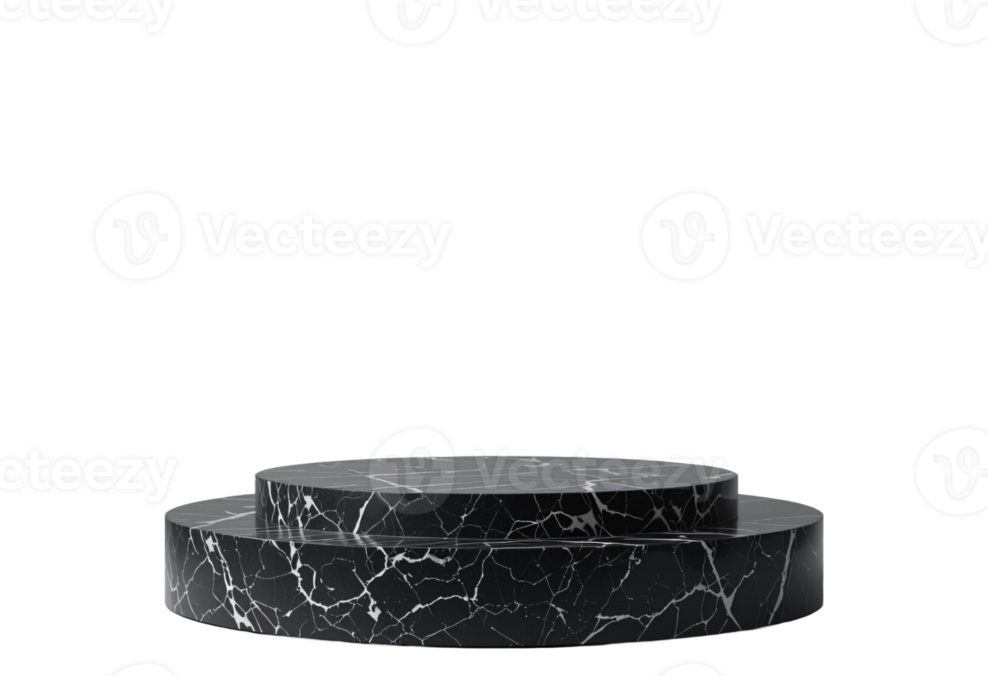 Black marble podium pedestal, Elegant product presentation podium, isolated on transparent background png