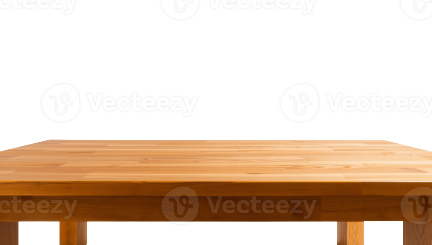 Empty wooden table isolated on transparent background with space for product display, Cut out png