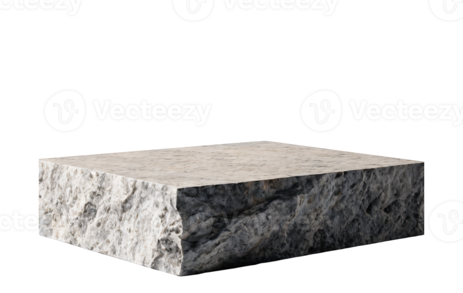 Natural square stone podium, cut out, , isolated on transparent background png