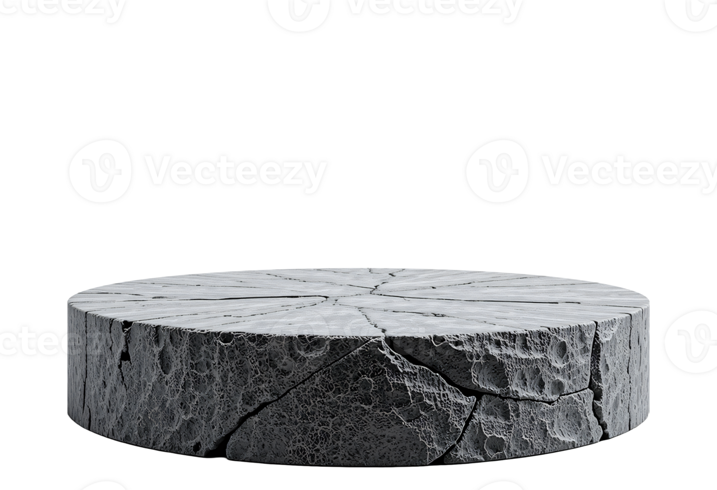 Natural gray flat stone or rock podium for product display presentation, cut out, , isolated on transparent background png
