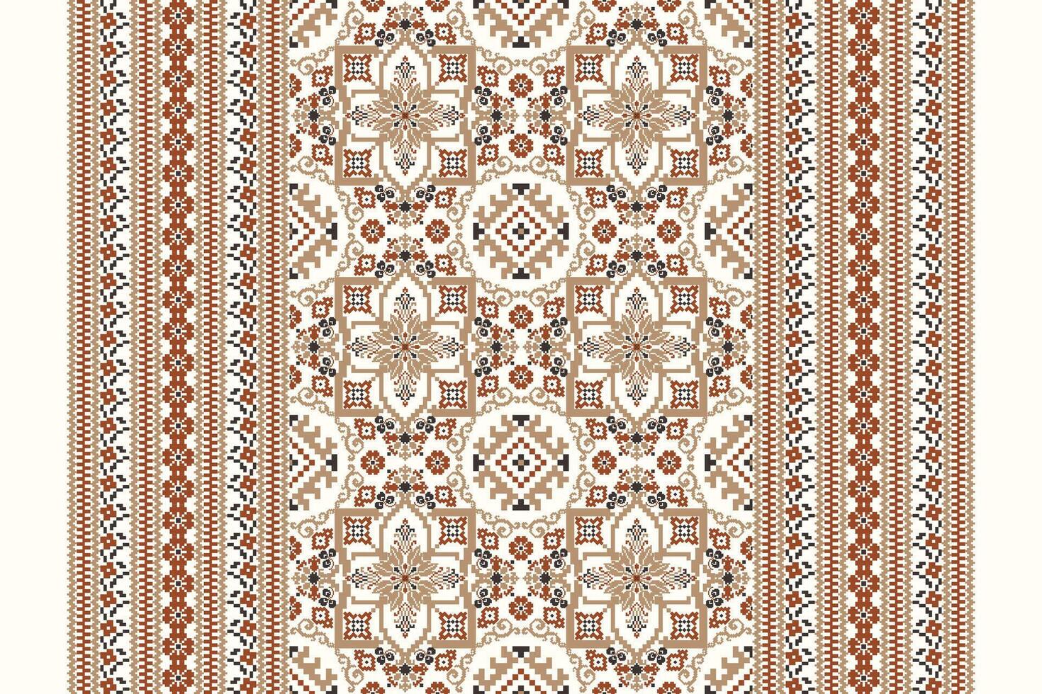 Geometric ethnic floral pattern on white background,abstract pattern and abstract background vector