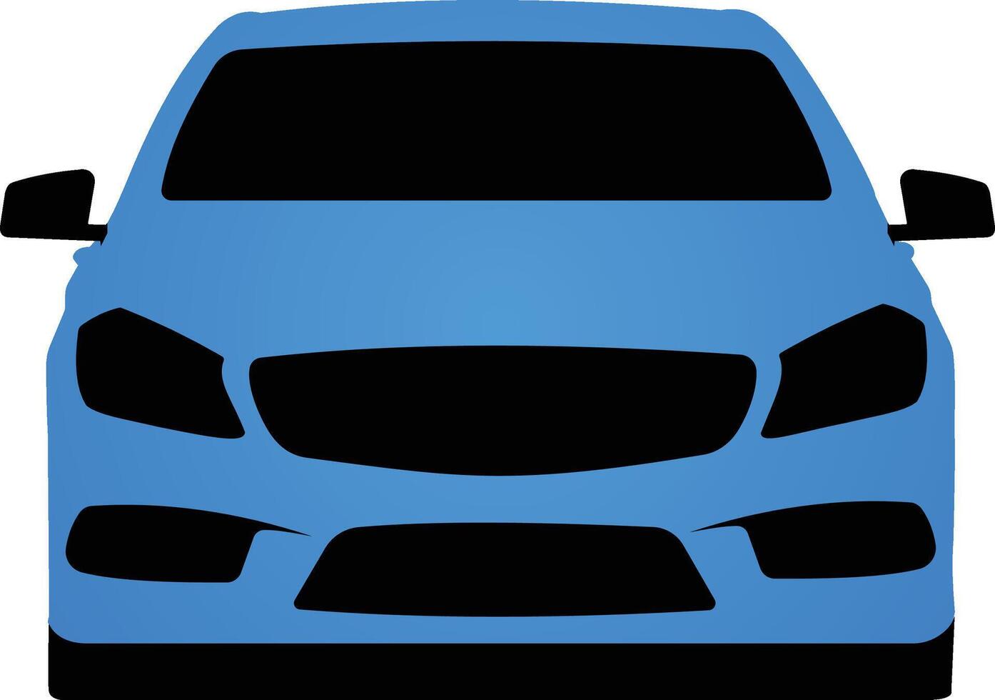 Blue Car silhouette illustration isolated on a white background vector
