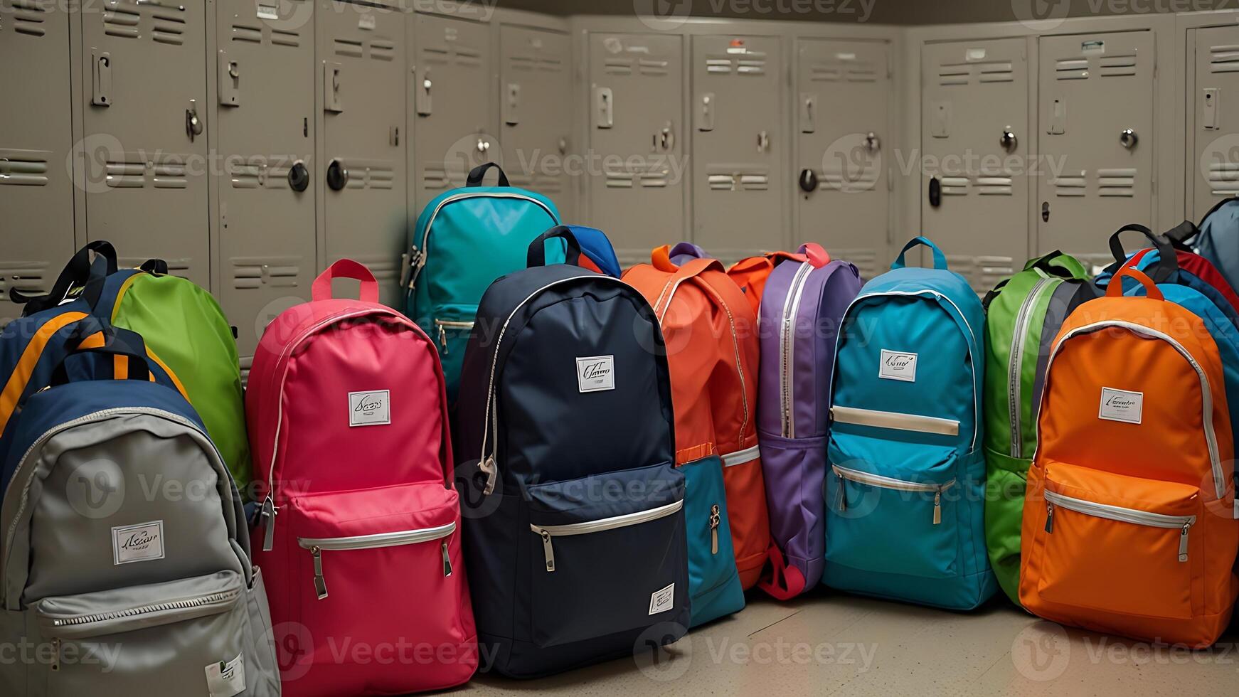 Charming Display of Trendy Backpacks on Shelves Featuring Various Colors for Engaging Educational and Creative Projects photo