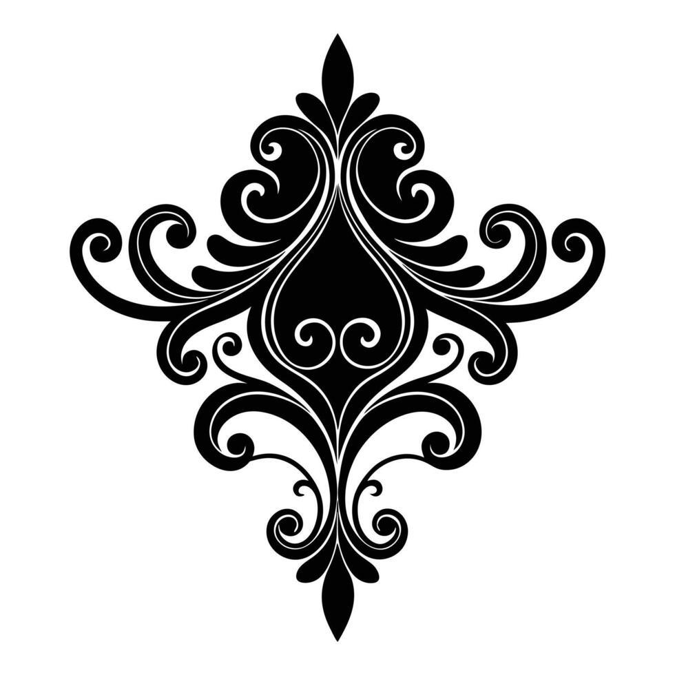 a black and white design with swirls and swirls vector