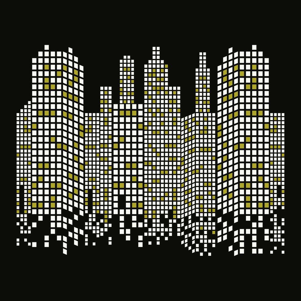 Panoramic design of evening cityscape for background. City background in the evening. vector