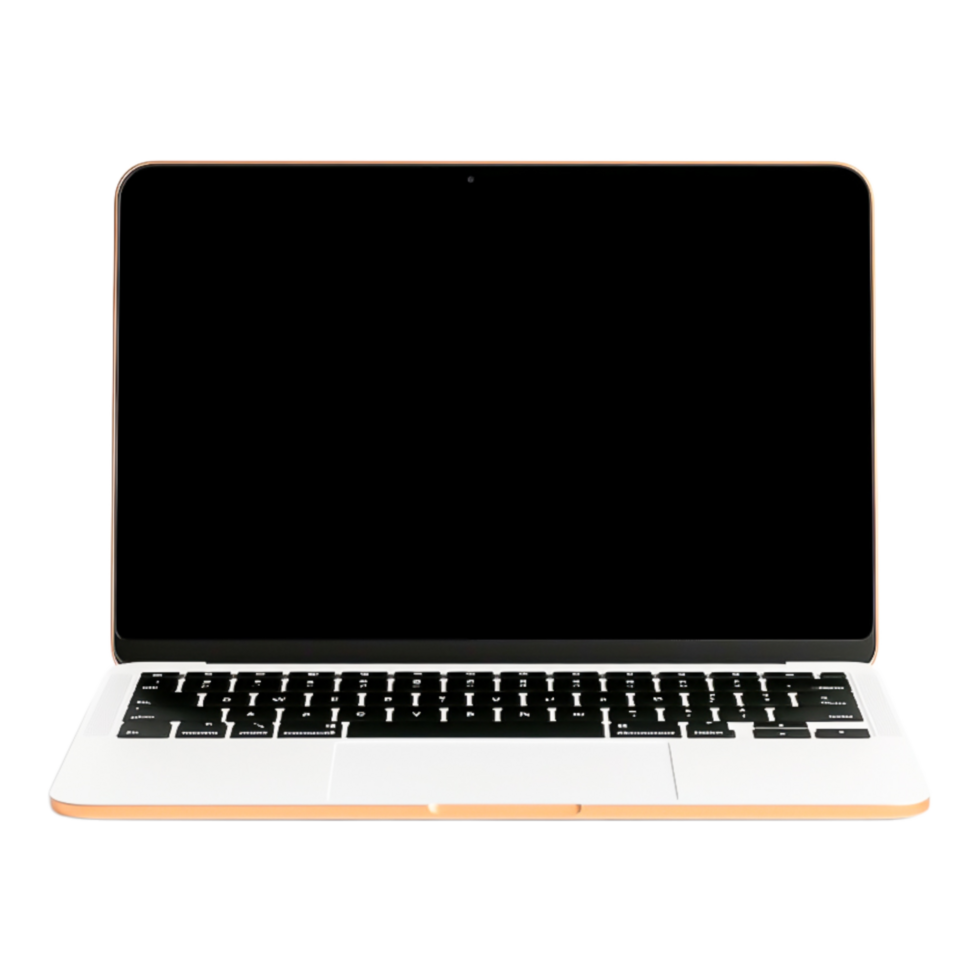 Sleek Laptop Mockup with Open Screen for Professional Showcase png