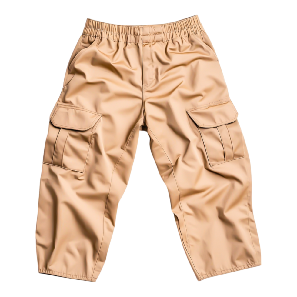 Beige Cargo Pants with Pockets png