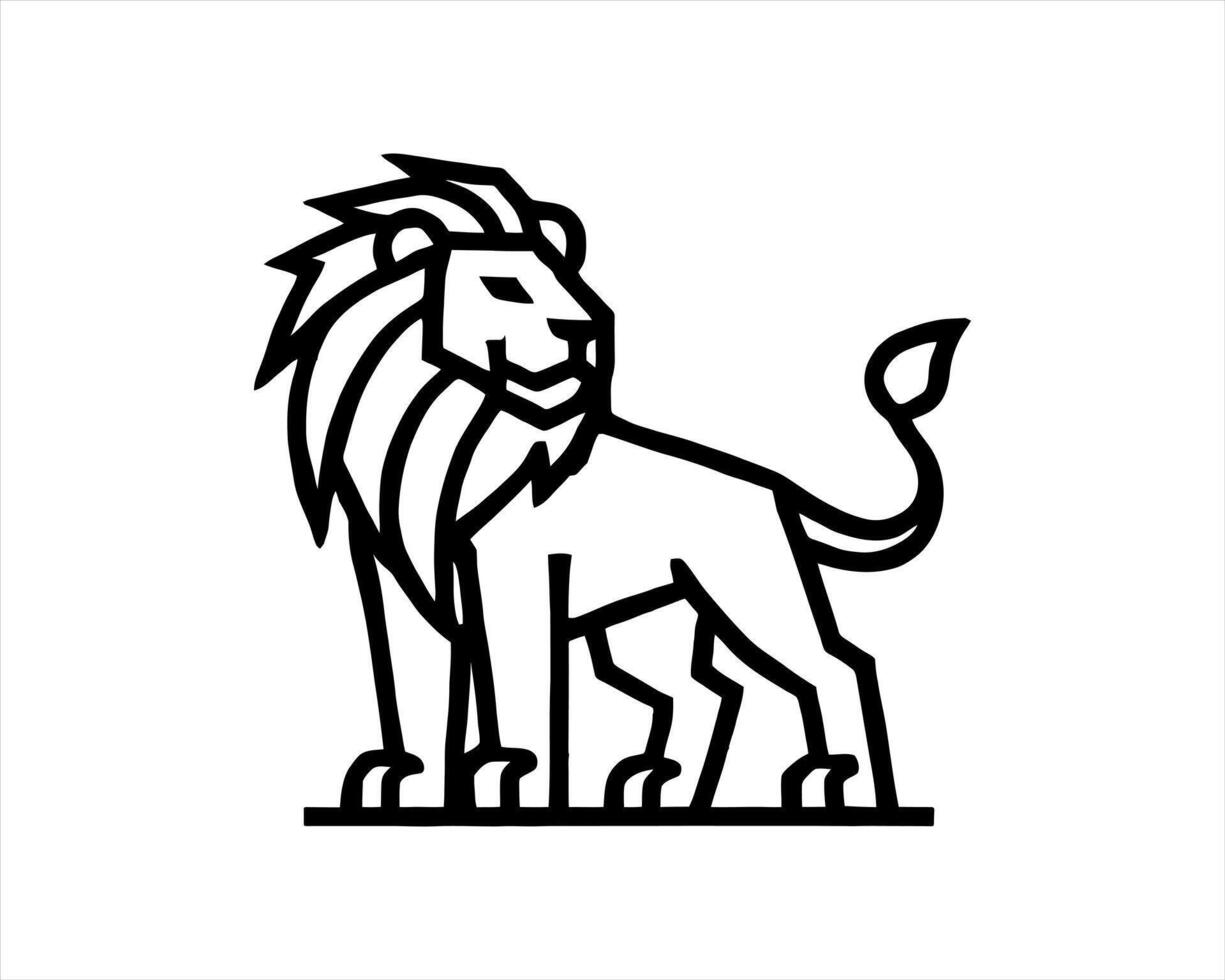 full body Lion icon illustration vector
