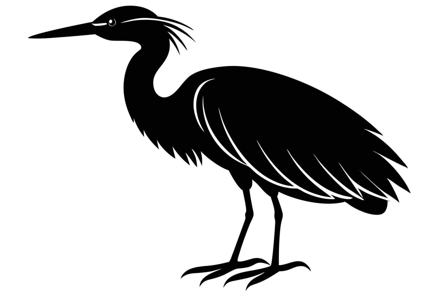 Egret Silhouette Ideas vector