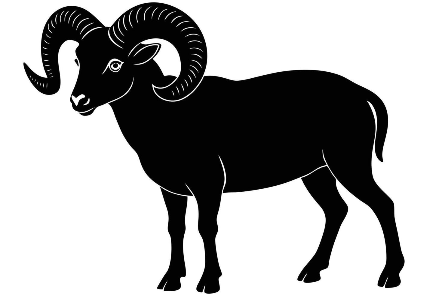 Bighorn Sheep Silhouettes vector