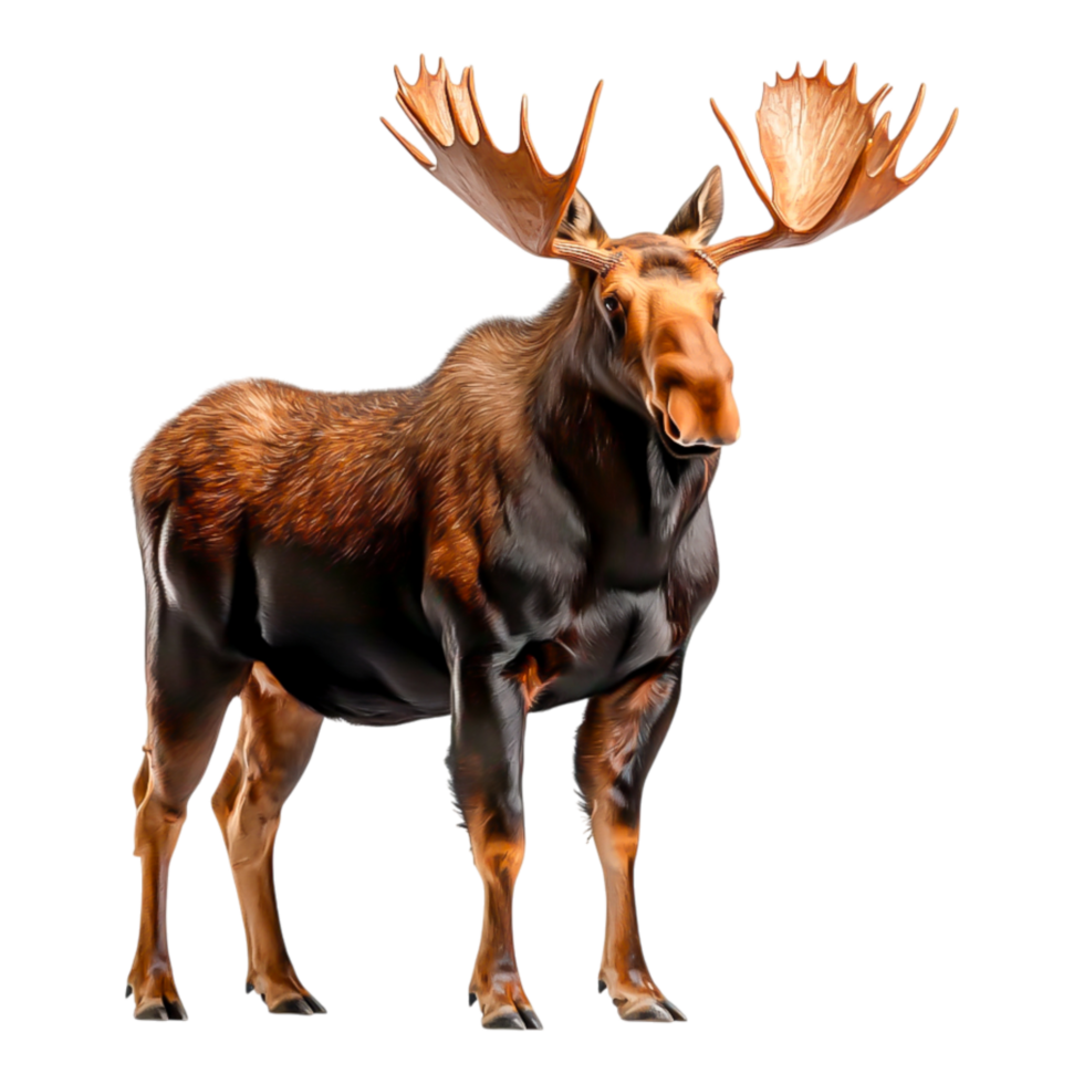 Majestic Moose Standing Proudly in Natural Wilderness Setting png