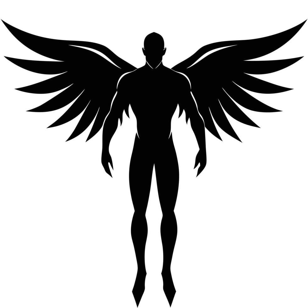 Mystical Winged Male Designs vector