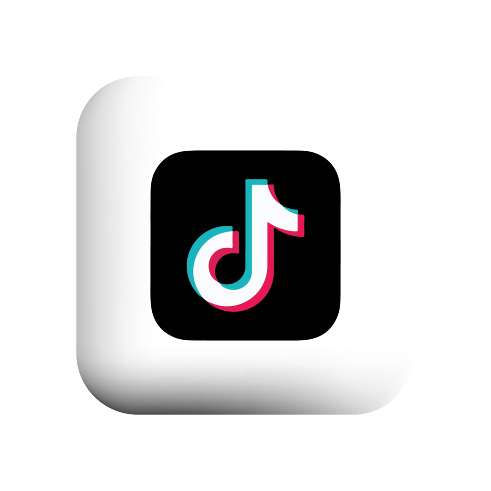 Tiktok logo icon on white shape clean png