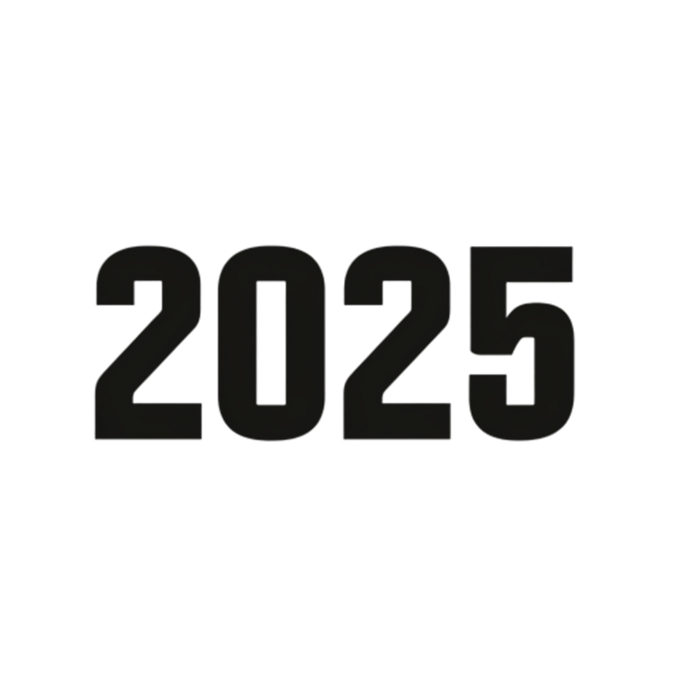 The number 2025 is shown on a transparent background png