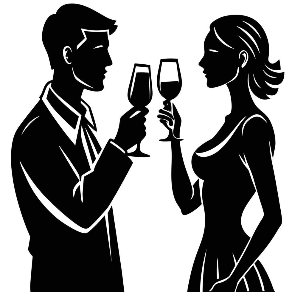 Man Woman Sharing Juice vector