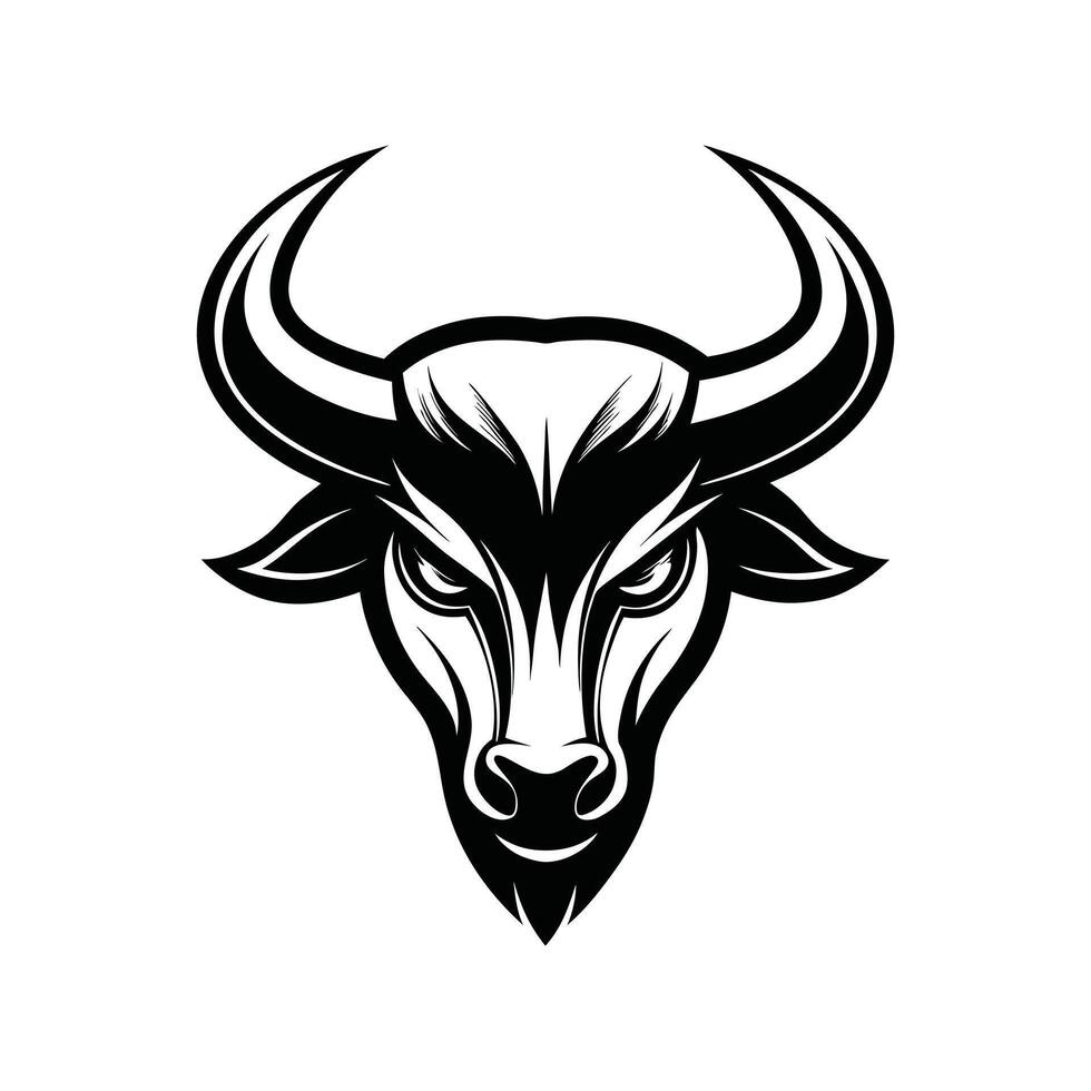 Striking Bull Head Illustration for Bold Statement vector