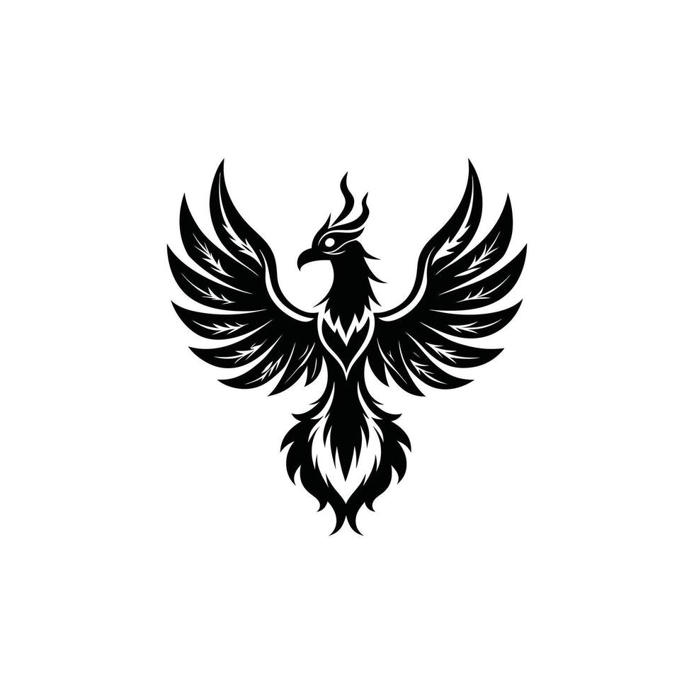 Mythical Phoenix Bird Illustration for Design vector