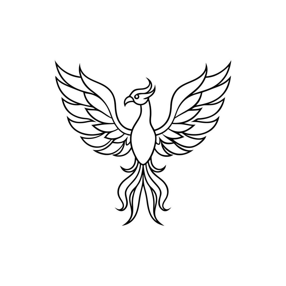 Timeless Phoenix Bird Illustration for Creative Design vector