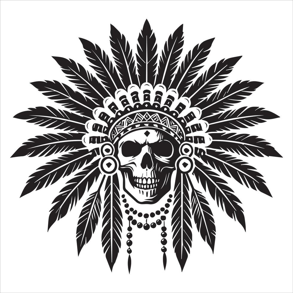 Creative Native Skull Design with Cultural Inspiration vector