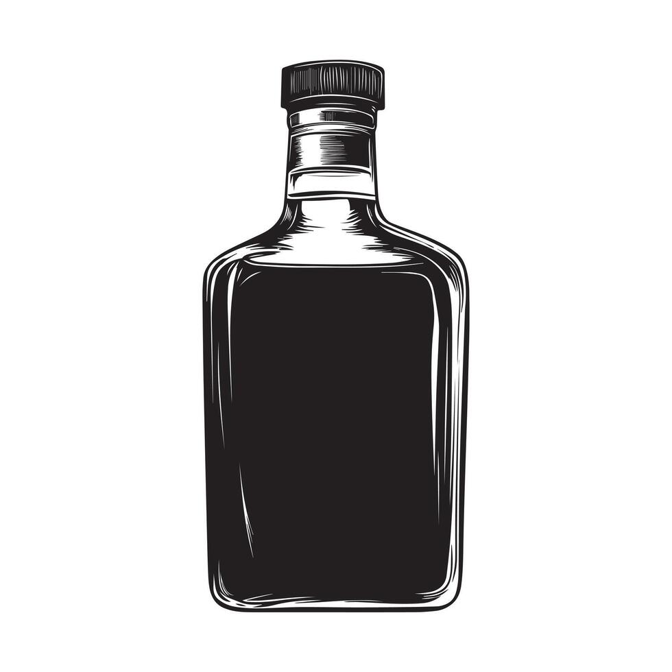 Whiskey Bottle with a Bold Whisky Illustration Design vector