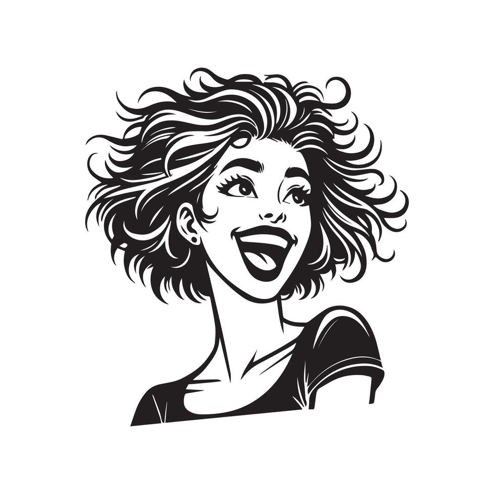 Trendsetting Hair with Gorgeous Woman Face Details vector