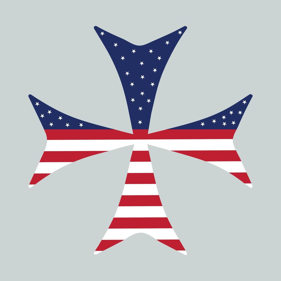 Stars and Stripes with Christian Cross Illustration vector