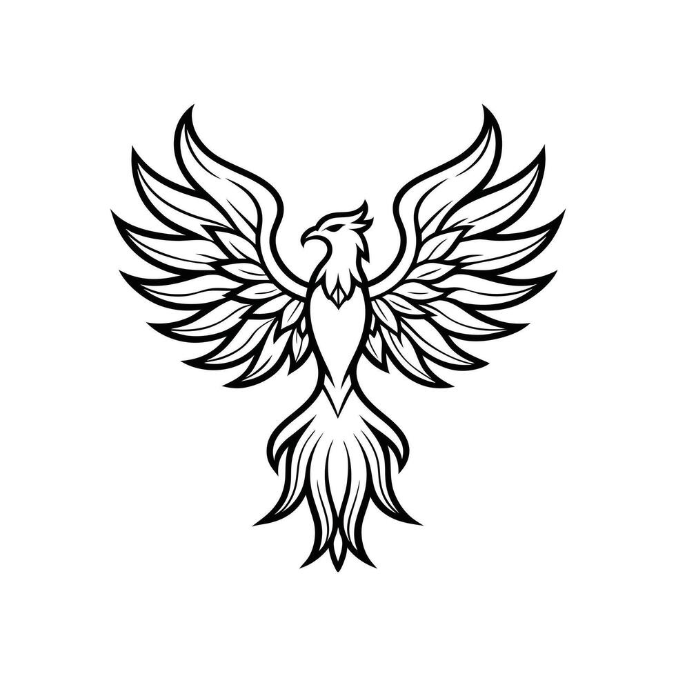 Phoenix Bird Illustration Inspired by Mythology vector