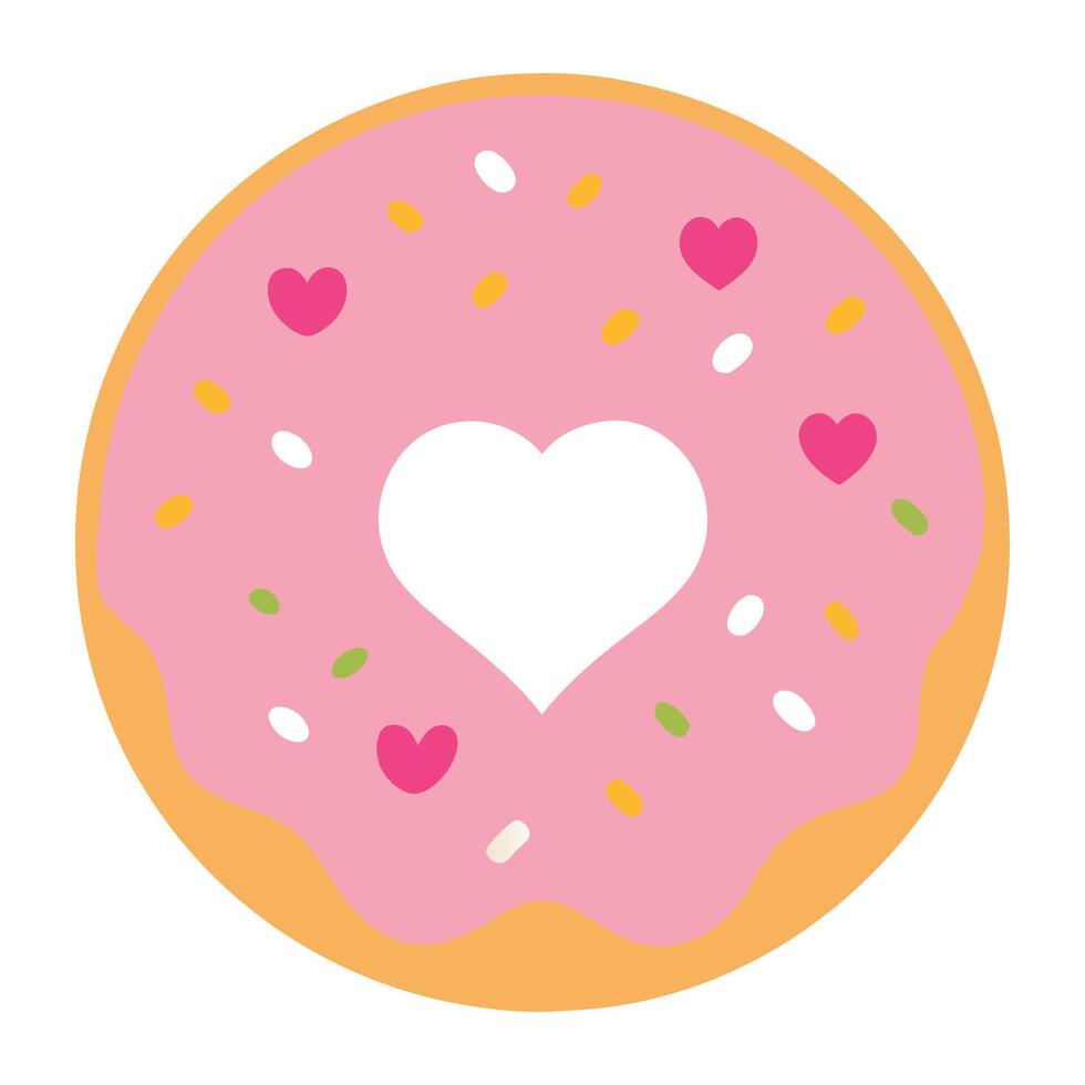 Delicious Doughnut with Sprinkles Illustration Design vector