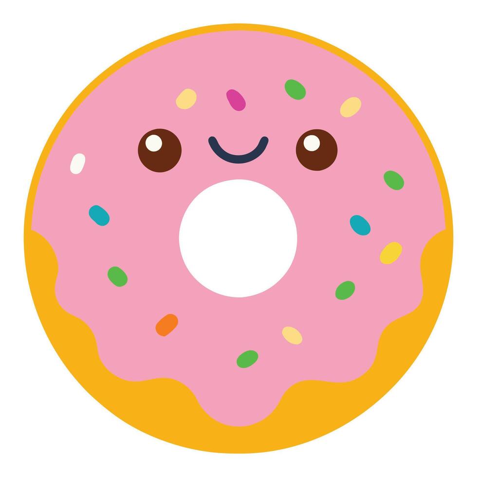 Fancy Doughnut with Sprinkles Graphic Illustration vector